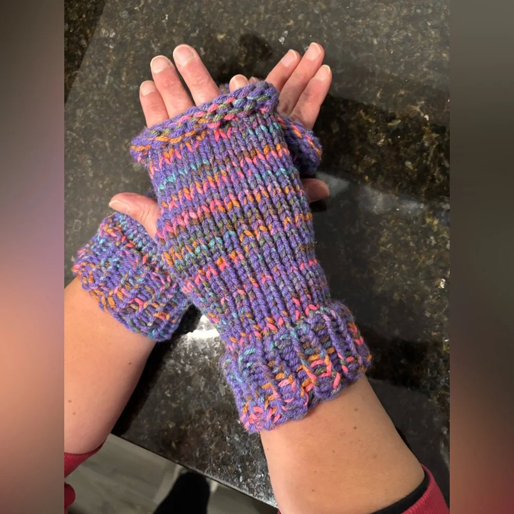 NWOT Colorful Knit Fingerless Gloves